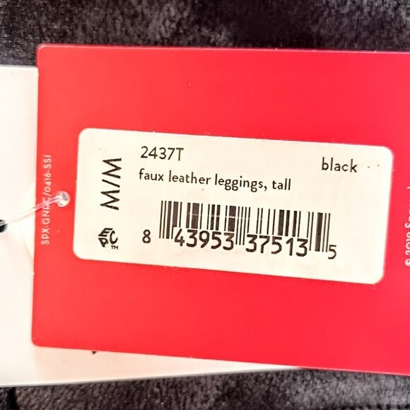 Spanx Black Faux Leather Leggings Med Tall NWT - Picture 3 of 7